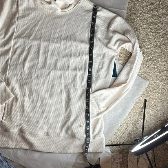Tommy John Waffle Knit Hoodie in Pastel Parchment - Picture 11 of 13